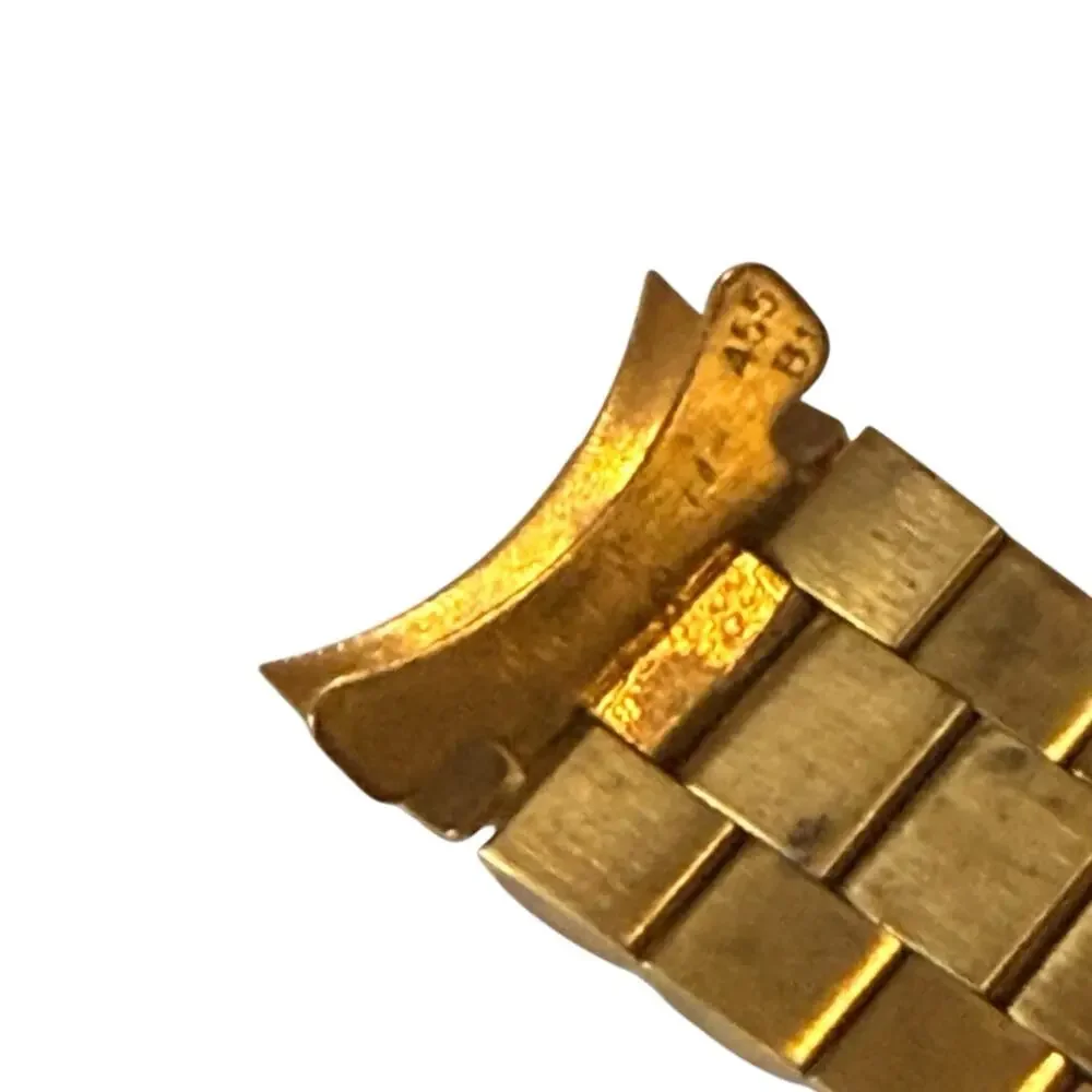 Vintage ENICAR Gold Tone Watch Band / Bracelet President Style Saturn Clasp